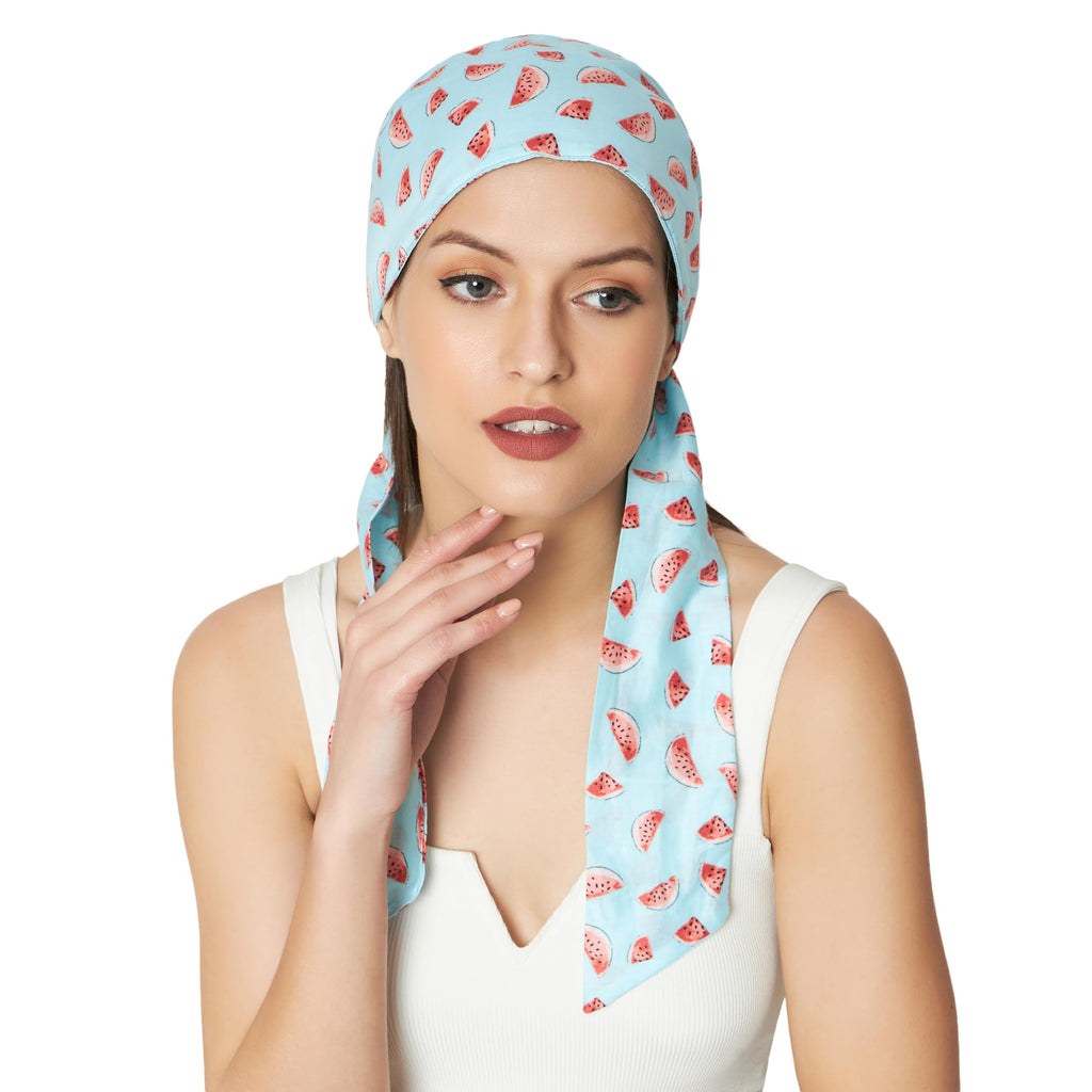 The Headscarves Cotton Female Beautifull Printed Headwraps Headscarf for Women Free Size, Multicolor