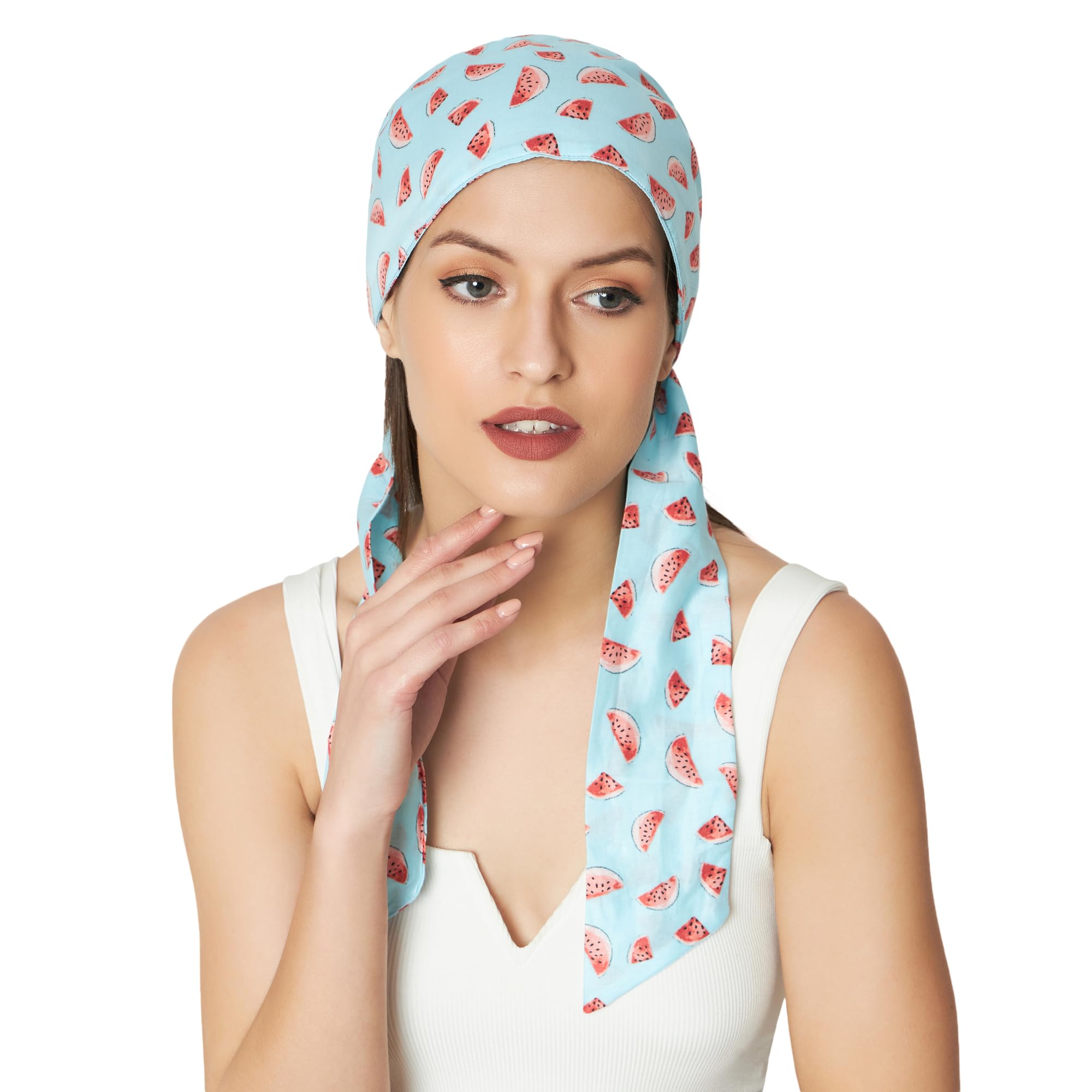 The Headscarves Cotton Female Beautifull Printed Headwraps Headscarf for Women Free Size, Multicolor