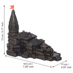 CraftChakra Ram Mandir Ayodhya Model 3D Authentic Design | Ayodhya Ram Mandir Model Resin for Home Temple Home Decor & Gifts (9 Inch Length), Grey