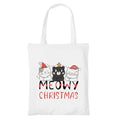 Happu-White Cotton Canvas Tote Bag with Zip | Happy Christmas Festive Print | Reusable, Washable & Eco-Friendly Multi-Purpose Tote for Women & Girls HPK-3436