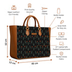 The Purple Tree Women's Office Essential Bag | Vegan Leather Handbag with Laptop Compartment | Spacious Office Bag | Durable Non-Fade Designer Work Tote for Travel, College & Daily Use (Willow Noir)