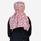 Switchon Pure Cotton Innovative scarf Hijab for Women with closer 3 inch Hook and Loop Tape for size adjustment for 12 yrs and above (Multi_Red)