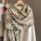 SANNIDHI Winter Shawl for Women, Imitation Cashmere Scarf, 65x185cm Green