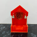 Mini Pooja Mandir Temple, Acrylic, Traditional Indian Style, with Om and Lotus Mandala, for Car, Office Desk and Home (1, Acrylic Orange)