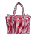 Bazaar Bhoot Edition Premium Cotton Quilted Shopping Tote Bag - Multipurpose Long Lasting Foldable Reusable Bag with zipper for Shopping, Travel & Daily Use - Made in India (Heart Red)