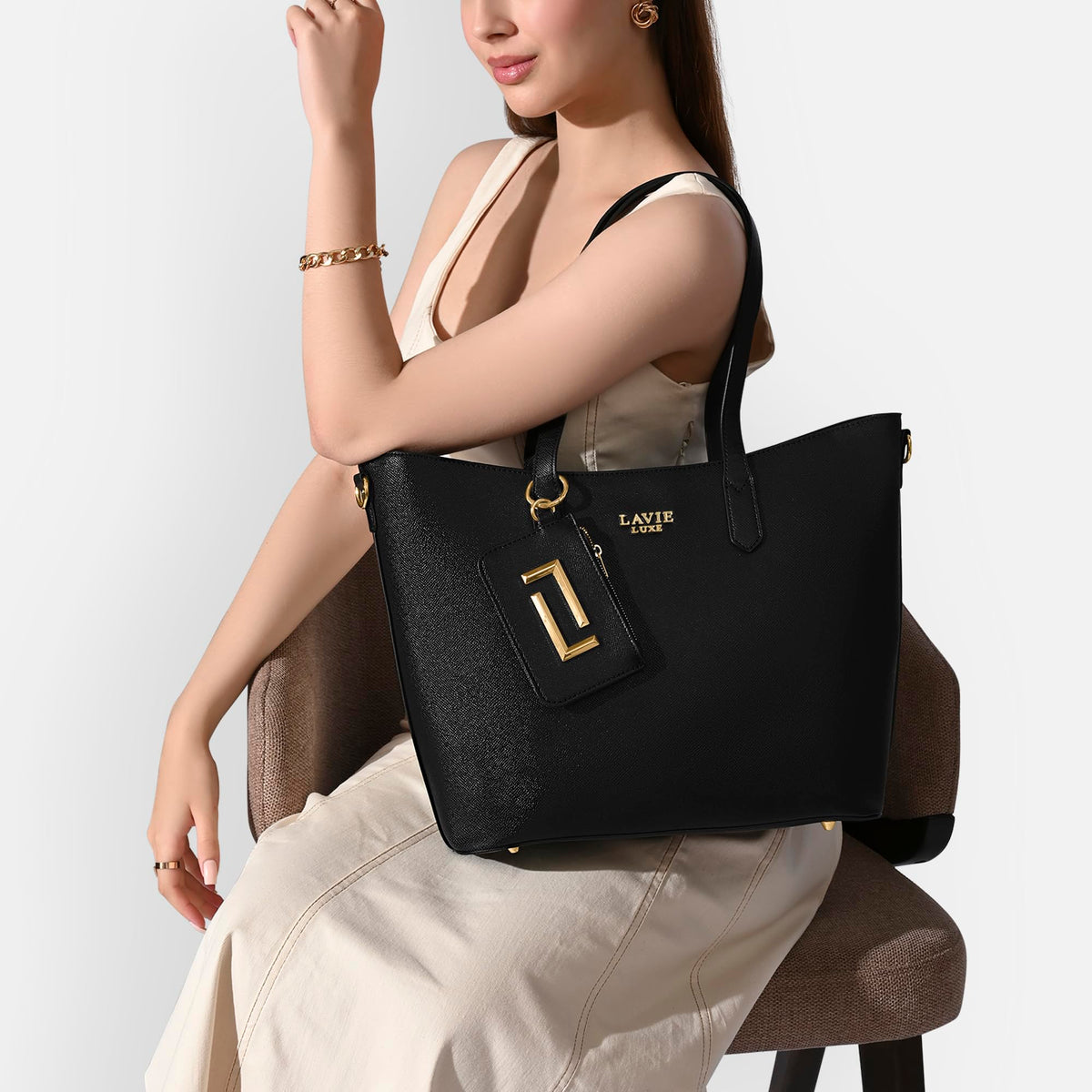 Lavie Luxe Women's Duo Hailon Tote Bag | Tote Bag for Work | Ladies purse | Stylish Shoulder Bag | Gift for Women