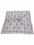 leeza store Women's Soft Beige Silk Scarf For Women – 40X40 Floral Buti & Polka Dot Digital Print, Elegant Neck & Head Wrap