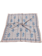 leeza store Women's Soft Beige Silk Scarf For Women – 40X40 Floral Buti & Polka Dot Digital Print, Elegant Neck & Head Wrap