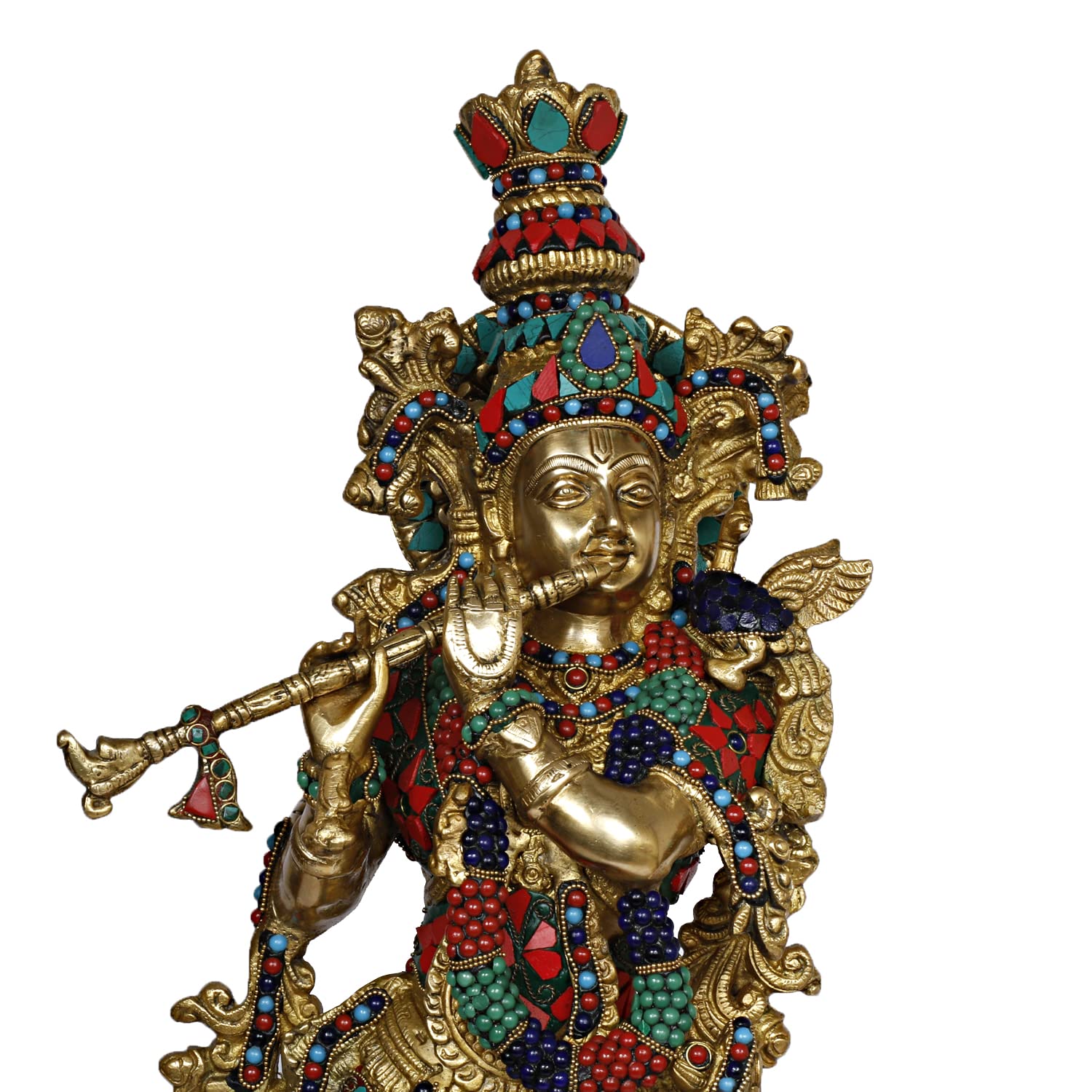 ARTVARKO Lord Murli Manohar Krishna Krishan Brass Statue Gift & Home Big Size Height 25 Inches