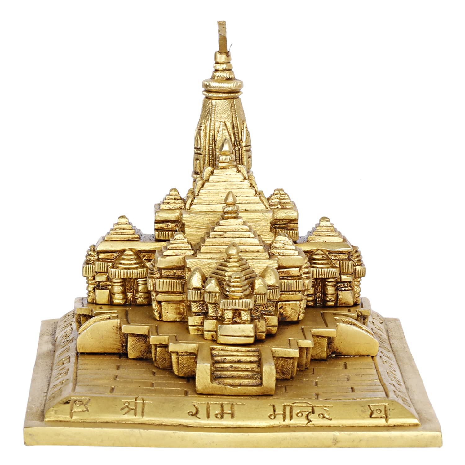 ARTVARKO Brass Shri Ram Mandir Ayodhya Miniature for Home Decor, Temple Gift (7x5.5x5 Inch)