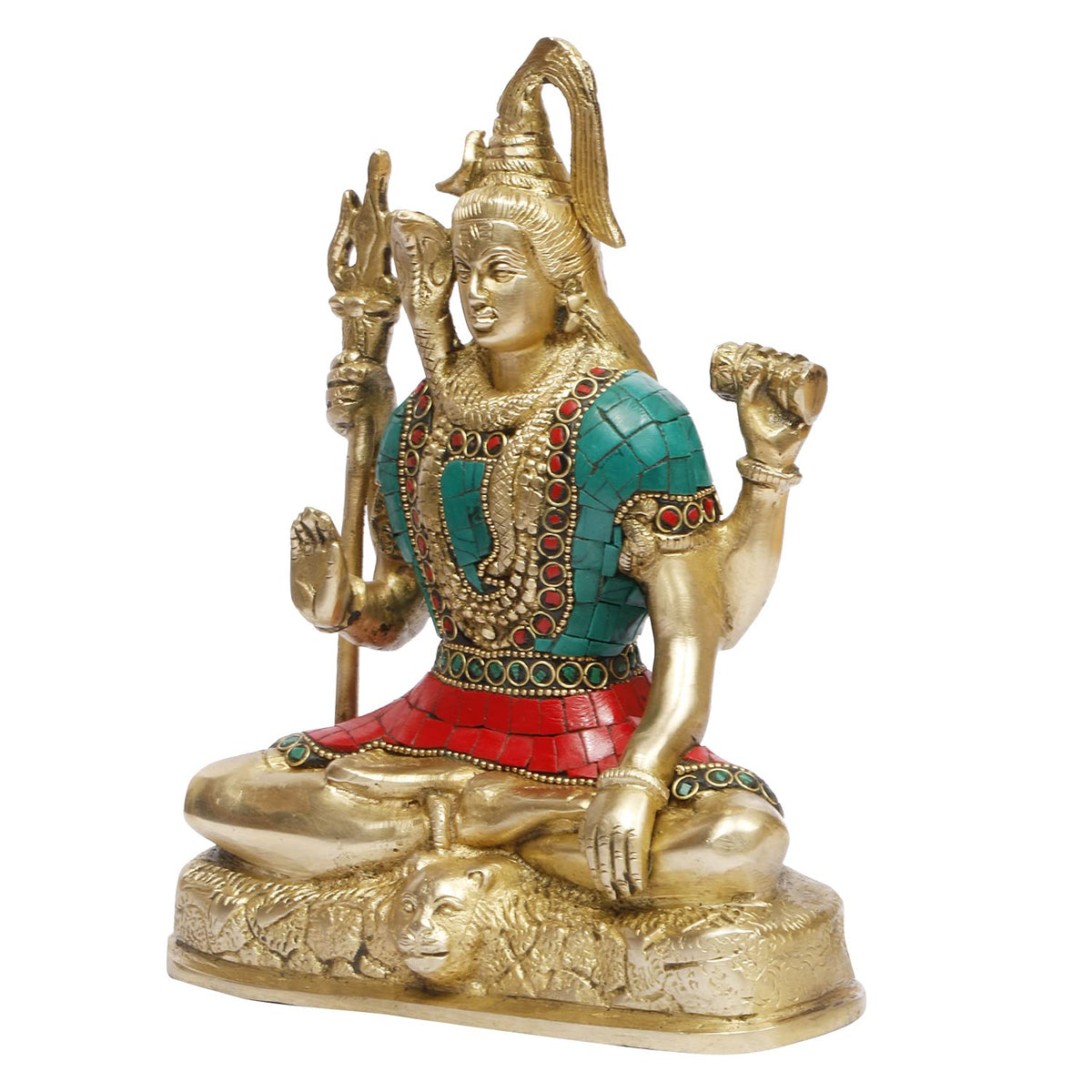 ARTVARKO Brass Shiva Statue Lord Shiv Murti Idols for Home Office Decor Bholenath Mahakal for Pooja Height 8 Inches