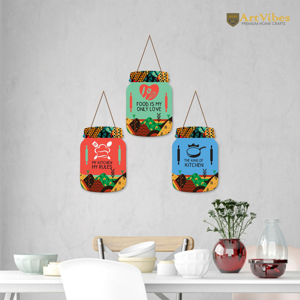 Artvibes The King of Kitchen Quotes Wall Hanger for Home Decor | Gifts | Wall Art | Decoration Wooden Hanging Items | Kitchen Wood Design | Quotes Decor Items | Decorative Artworks (WH_8921N)