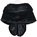 RoRoDox Warm Faux Fur Wedding Shawl Perfect for Wedding/party/show (Black Medium Size)