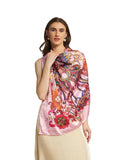 Ravaiyaa - Attitude is everything Women Silk Digital Print Large Square Scarf Breathable Lightweight Neckerchief Printed Headscarf 40 x 40 Inch (Pink Eagle)
