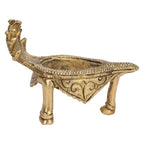 ARTVARKO Brass Shankh Stand Conch Sheshnaag Holder for Home Office Temple Prosperity (LxBxH-12.5x7x8.5 cm)