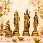 ARTVARKO Ram Darbar Brass Statue Shree Ram Ji Sita Laxman Hanuman Home Office D?cor Puja Idol Murti for Mandir Temple Gift Height 9 Inches.