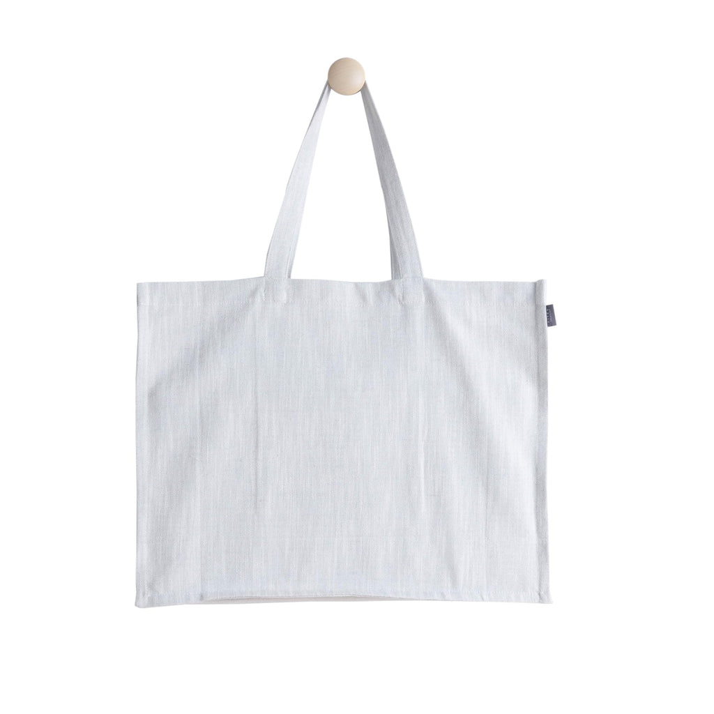 KITES CREATIONS 100% Cotton Shopping Bag, Stylish & Shoulder Tote with Inner Pocket, Perfect for Grocery, Travel, Shopping, Chambray Slub (14”x17.5”x5.5”), Set of 5 - L.Gray