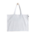 KITES CREATIONS 100% Cotton Shopping Bag, Stylish & Shoulder Tote with Inner Pocket, Perfect for Grocery, Travel, Shopping, Chambray Slub (14”x17.5”x5.5”), Set of 5 - L.Gray