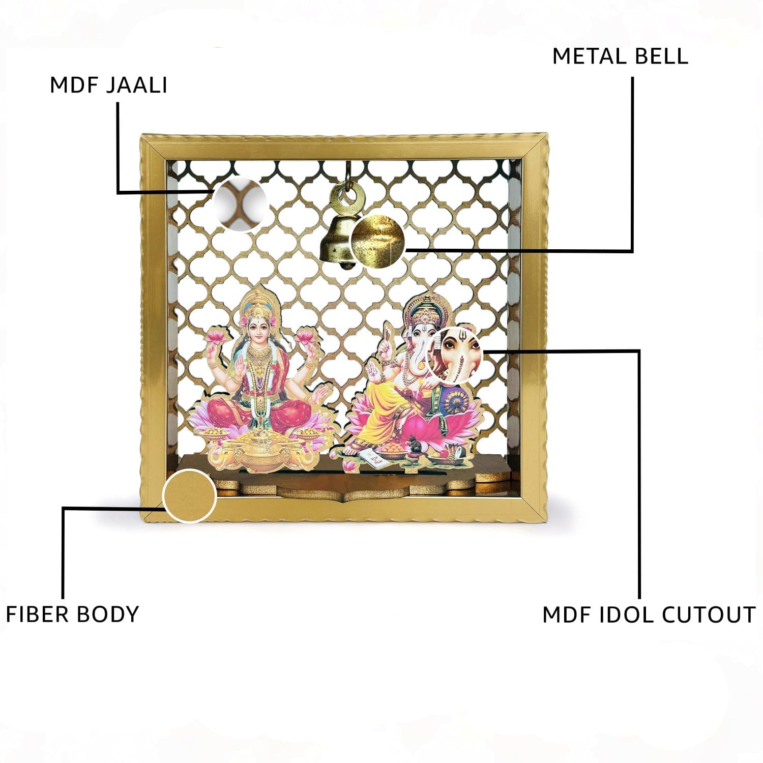 Art Street Shiv Ji Small Pooja Mandir for Office & Home Wall Hanging Temple, Diwali Decoration, Gifts, Dcor for Friends & Family (7x7 Inch)