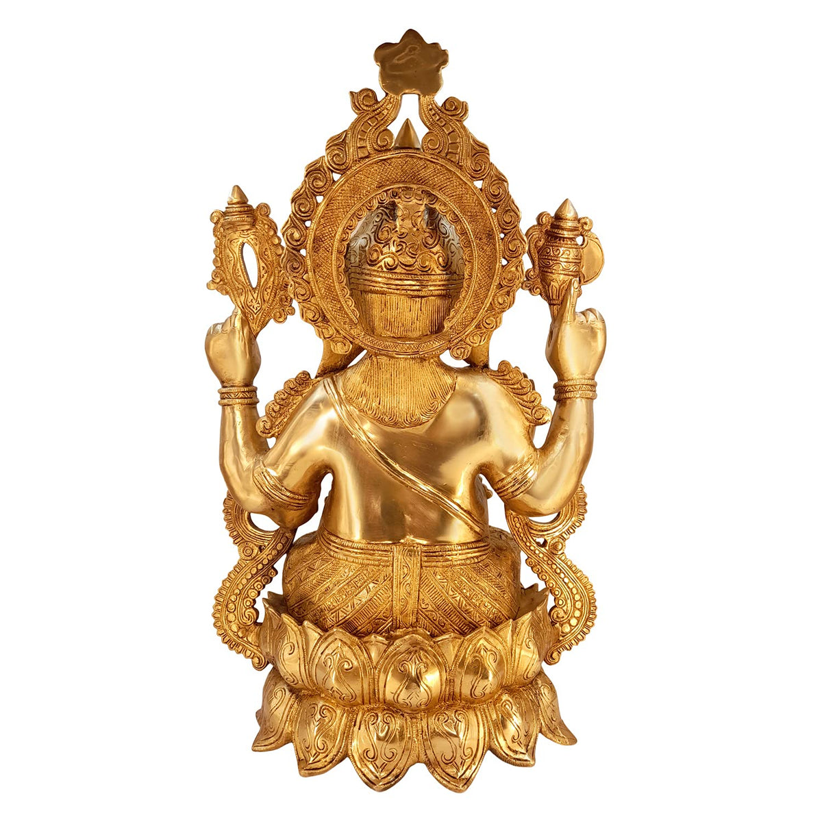 SVARUP Brass Ganesha Idol for Home Decoration Ganpati Statue Murti for Gift Height 21 Inch Weight 22 Kg Color Gold