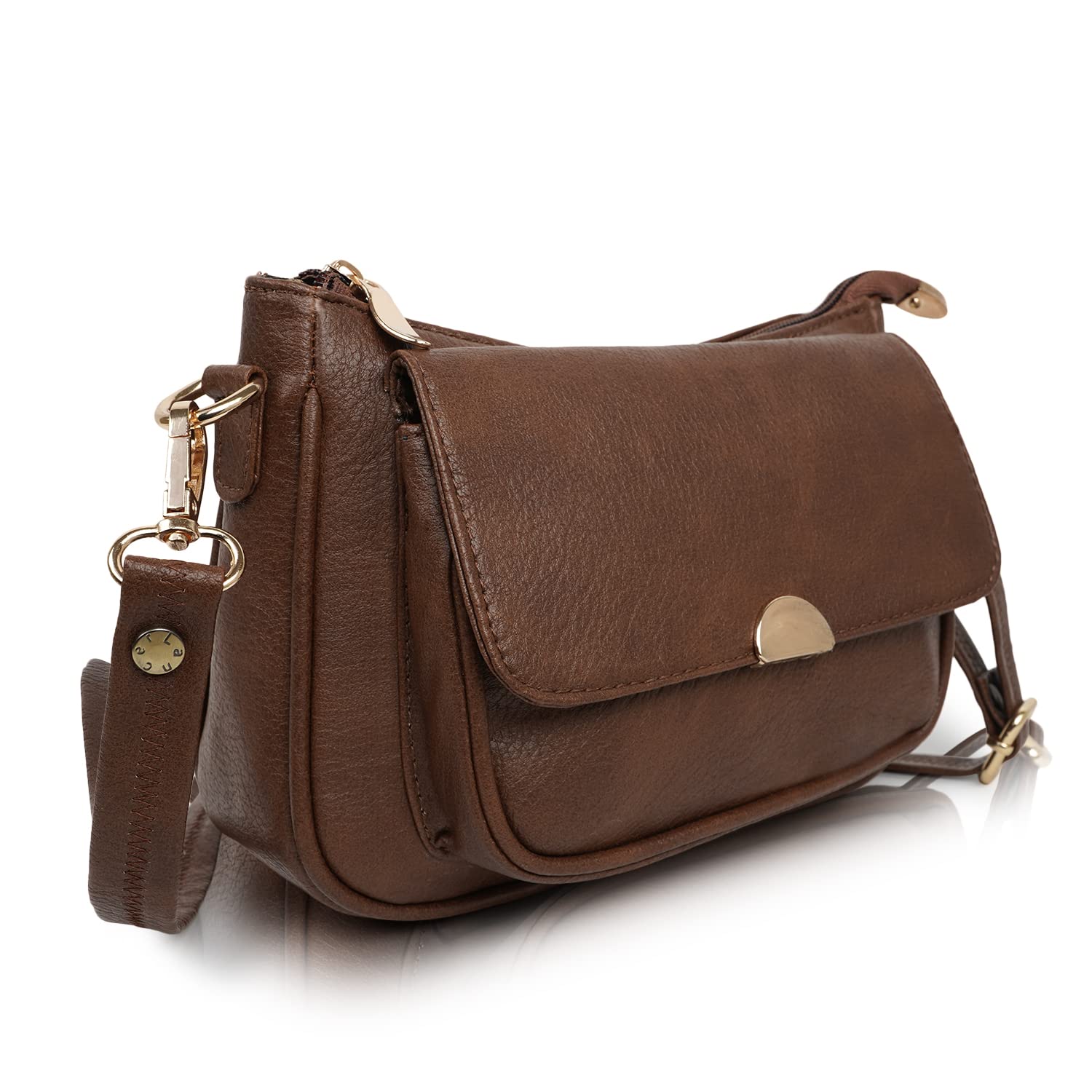 LANCER Hobo Crossbody Shoulder Bag for Women & Girls – Stylish Tote Sling Handbag with Adjustable Strap | Ladies Purse, Travel Casual Office Bag (Brown)