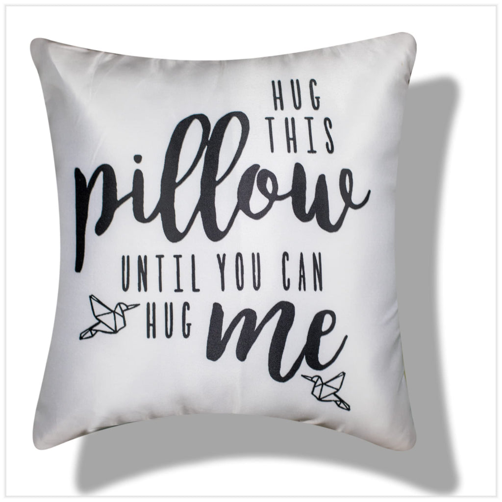 Vendola Gift for Girlfriend Boyfriend Hug This Pillow for Your Long Distance Relationship Printed Cushion Cover - Gift for Boyfriend Girlfriend (12X12 Inches, White)