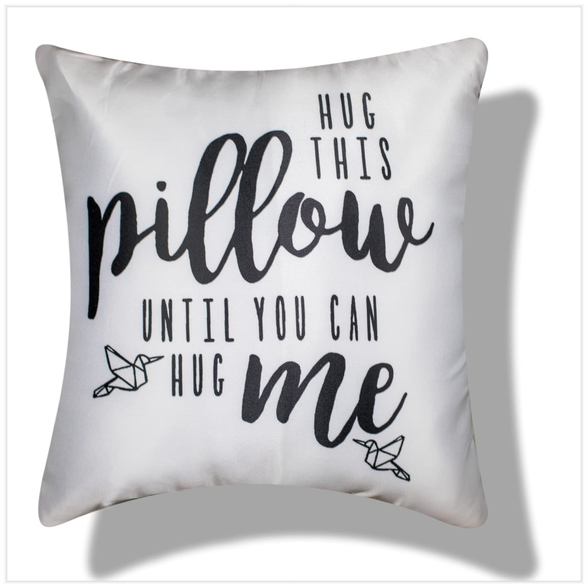 Vendola Gift for Girlfriend Boyfriend Hug This Pillow for Your Long Distance Relationship Printed Cushion Cover - Gift for Boyfriend Girlfriend (12X12 Inches, White)