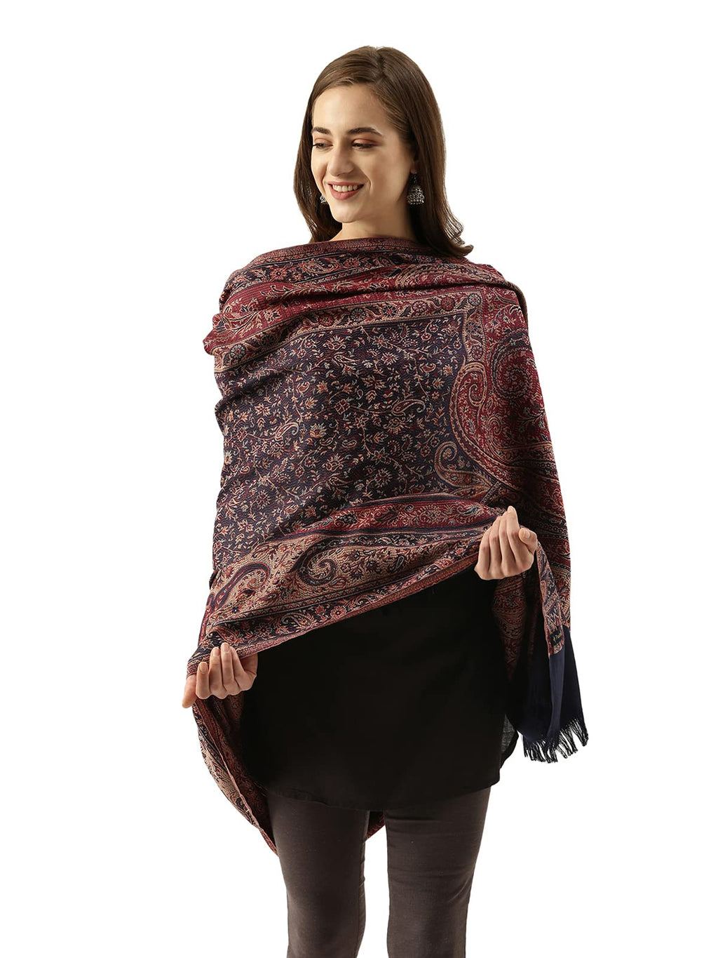 Pashmoda Women Shahnaz Antique Jamawar Shawl (Size: 101 X 203 CM)