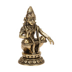 ARTVARKO Brass Lord Ayyappan Ayyappa Sabarimala Swamy Statue Idol Sculpture Blessing for Puja 4 Inch