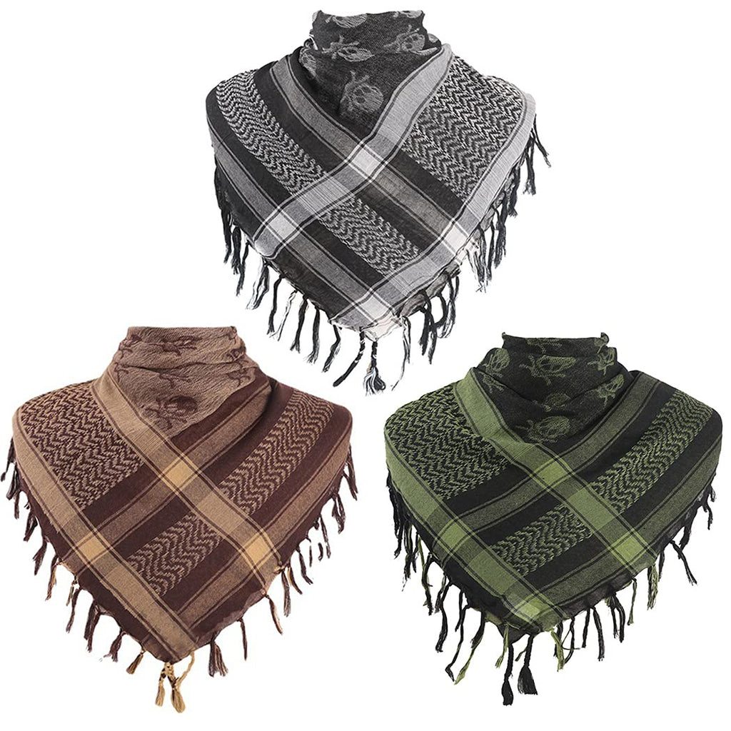 Lnrueg Cotton Windproof Tassel Cozy Pashmina Woman Teens Ladies Winter Scarf Square Printed 3PCS Tassel Unisex Cozy Windproof