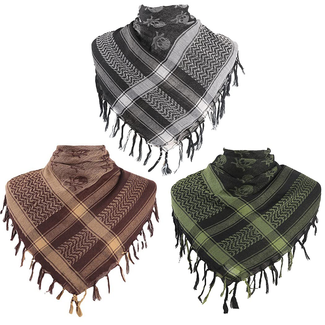 Lnrueg Cotton Windproof Tassel Cozy Pashmina Woman Teens Ladies Winter Scarf Square Printed 3PCS Tassel Unisex Cozy Windproof