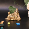 ARTVARKO Brass Action Lord Of Treasure Wealth Maharaj Kuber Resting Murti Statue For Tijori Locker Money Safe Kubera Idol For Vastu Dosh Nivaran Prosperity Home Décor, 7 Centimeters
