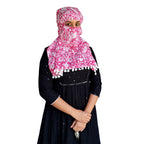 Switchon Export quality Cotton Multi color scarf hijabf for women for 12 yrs and above (Pink_White)