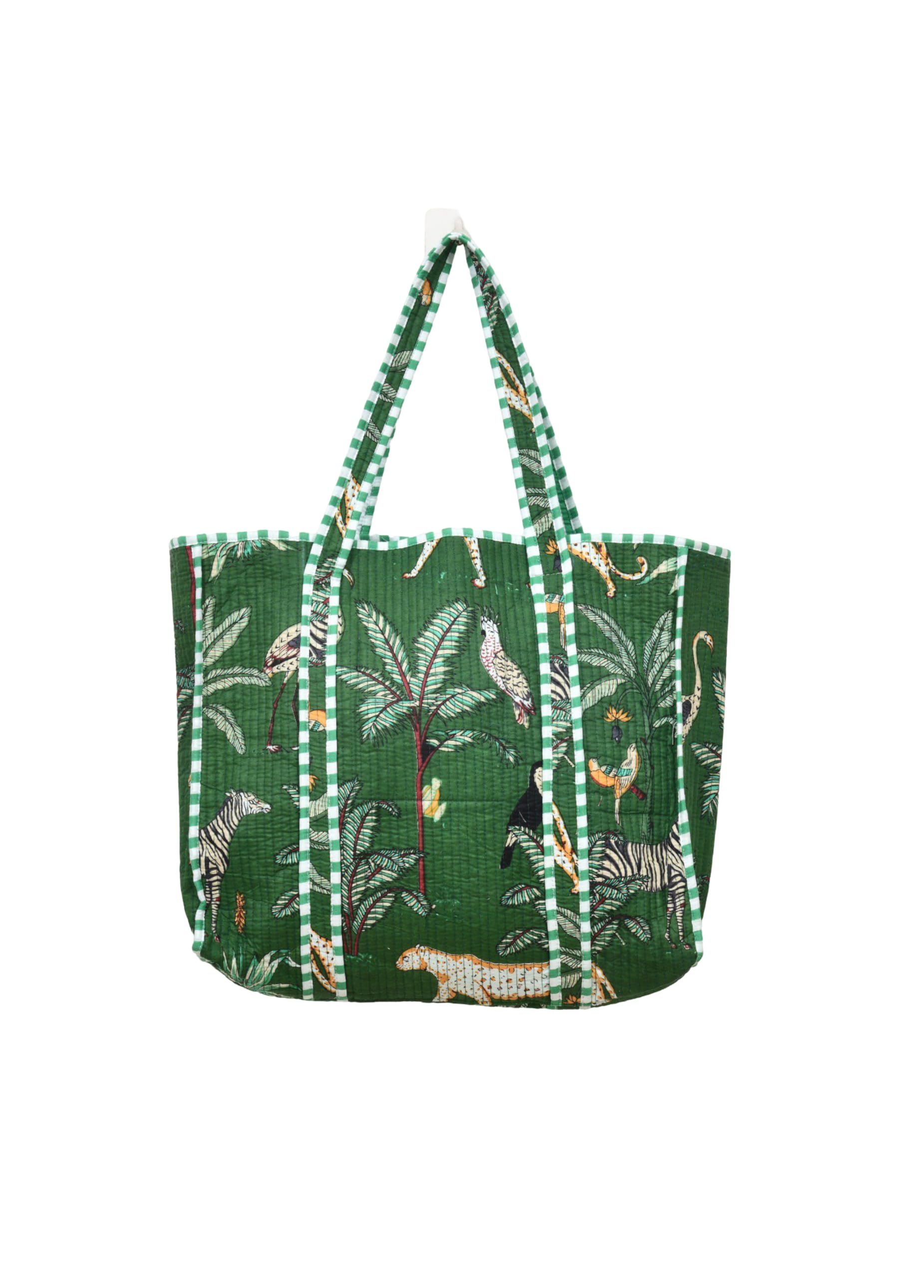 Yda fashion Quilted Cotton Tote Bag – Reusable Large Shopping Bag for Women & Men, Lightweight Eco-Friendly Grocery Tote with Printed Design, Shoulder Bag for Travel, Beach & Daily Use