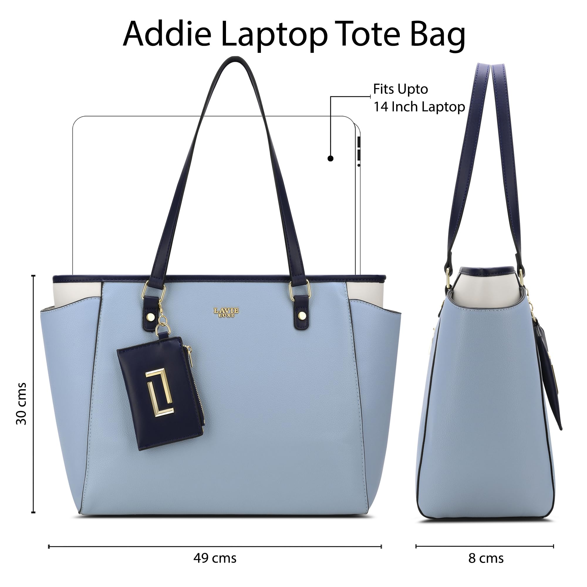 Lavie Luxe Women's Addie Large Laptop Tote Handbag | Fits Upto 15 Inch Laptop | Laptop Bag for Work | Ladies purse | Stylish Shoulder Bag | Gift For Women
