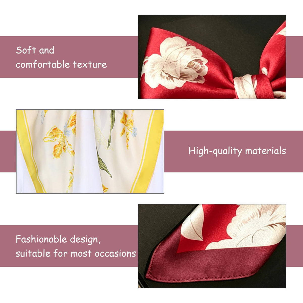 lahaia 2PCS Silk Scarf for Women Stylish, Bandanas for Women, Bandana Scarf