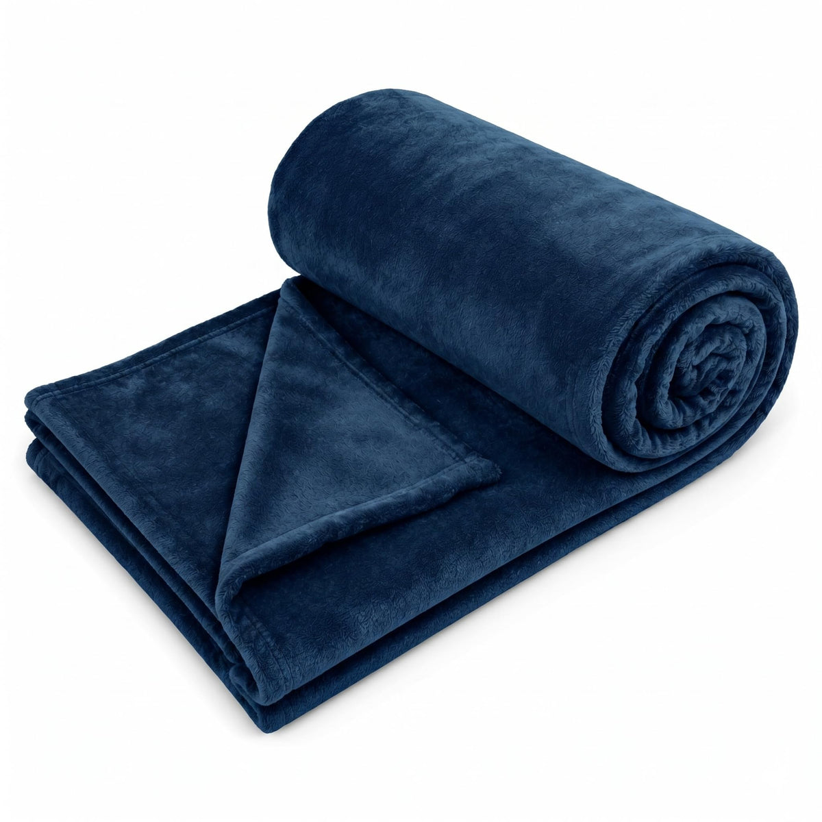 CB HOME Super-Soft All Season Fleece Double Blanket Cozy Comfort Fleece Blanket Ultra-Soft Fluffy & Warm, 90 X 90 Inches (Navy Blue) Kafalo