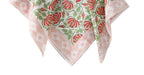 Ravaiyaa - Attitude is everything Sanganer Hand Block Printed Scarves Pure Cotton Scarf Square Hijab Dupatta 40 X 40 Inch (Red Green Lotus Floral) For Female