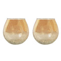 Gold Crackle Glass Tea Light Holder | Candle Diffuser | Tea Light Candle Holder | Ideal for Living Room, Bedroom, Dining Area Decor | Romantic Ambience | Perfect for Celebrations (2)