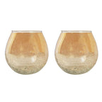 Gold Crackle Glass Tea Light Holder | Candle Diffuser | Tea Light Candle Holder | Ideal for Living Room, Bedroom, Dining Area Decor | Romantic Ambience | Perfect for Celebrations (2)