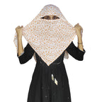 Switchon Rayon Anti Pollution Full face Mill Dye Scarf UV Sun Rays Protection Hijab scarf for women and Girls (Off_white_Brown)