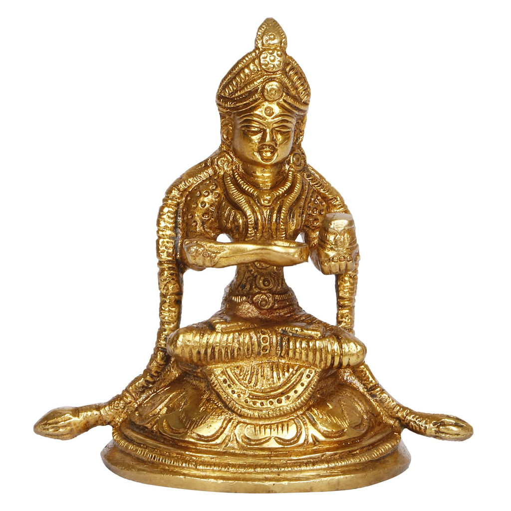 ARTVARKO Brass Annapurna Devi Idol Goddess of Food Anapurna Devi Murti Statue Height 4 Inches