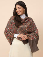 Pashmoda Women Gilkaari Pure Wool Embroidered Shawl (Size 101X203 CM)