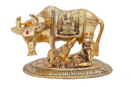 KridayKraft Metal Handicraft Cow,Calf & Krishna Gold Plated Showpiece for Home,Office,Table&Pooja Room.