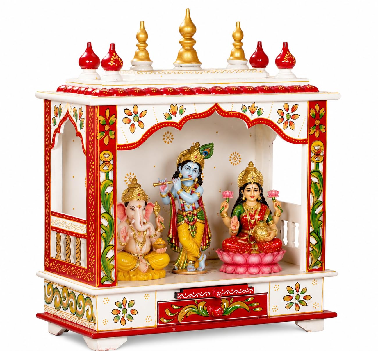 Kamdhenu art and craft Wooden Temple/Home Temple/Pooja Mandir/Pooja Mandap/Temple for Home (Bal4)