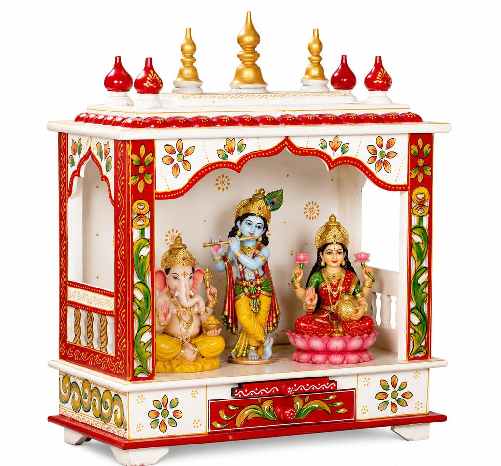 Kamdhenu Art and Craft Wooden Temple/Home Temple/Pooja Bl Full, 22 Inch
