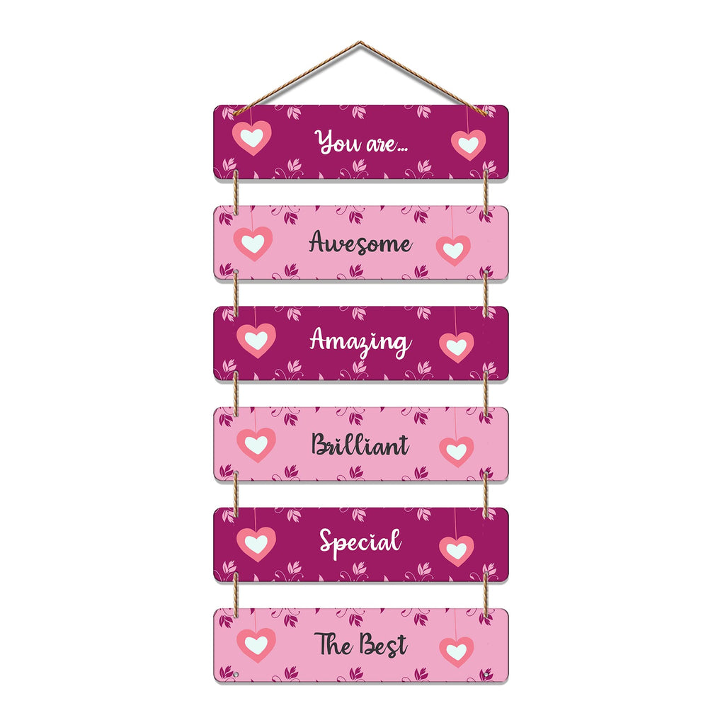 Artvibes You Are Awesome Amazing Wall Hanging Wooden Art | Quotes Decor Item | Wall Poster | Office Decor | Inspirational Quotes Wall Art | Mdf Wall Decoration | Unique Gift Items (WH_3255N)