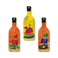 Artvibes Rajashtani Music Culture Decor Bottle shaped Wooden Wall Hanging | Wall Sculpture | Signs & Plaques | Handcrafted Art | Artwork | Aesthetic Wooden Decor | Unique Gift (WH_9513N), Set of 3