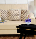 DECOMIZER Jacquard Geomteric Cushion Covers 16 inch x 16 inch Set of 3 Ethnic Motifs Cushion Covers,Design- Diamond,Color- Cream-240 TC