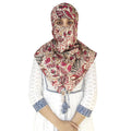 Switchon Unisex Rayon Anti Pollution Full Face Tie Dye Scarf UV Sun Rays Protection Hijab Scarf For Women And Girls (Multicolor_Red)
